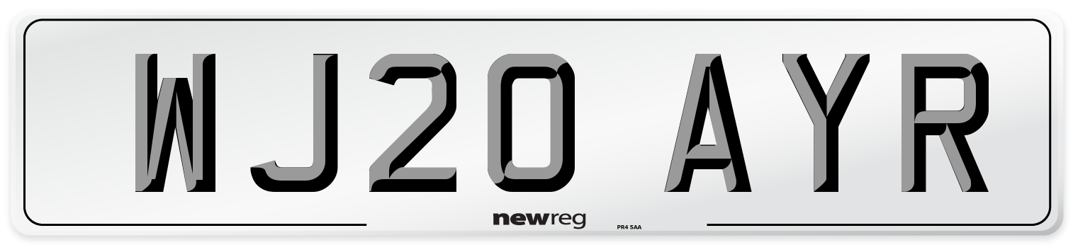 WJ20 AYR Number Plate from New Reg